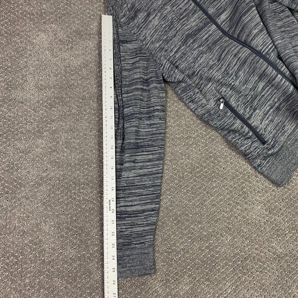 Buttercloth Full Zip Sweater Jacket Men's Large Gray Heather Zip Up Mock Neck - Picture 13 of 14